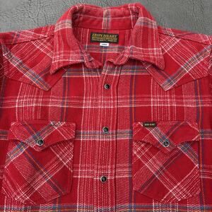 IRON HEART IHSH-51 Crazy Check Western UHF Flannel RED L Made In Japan 2011